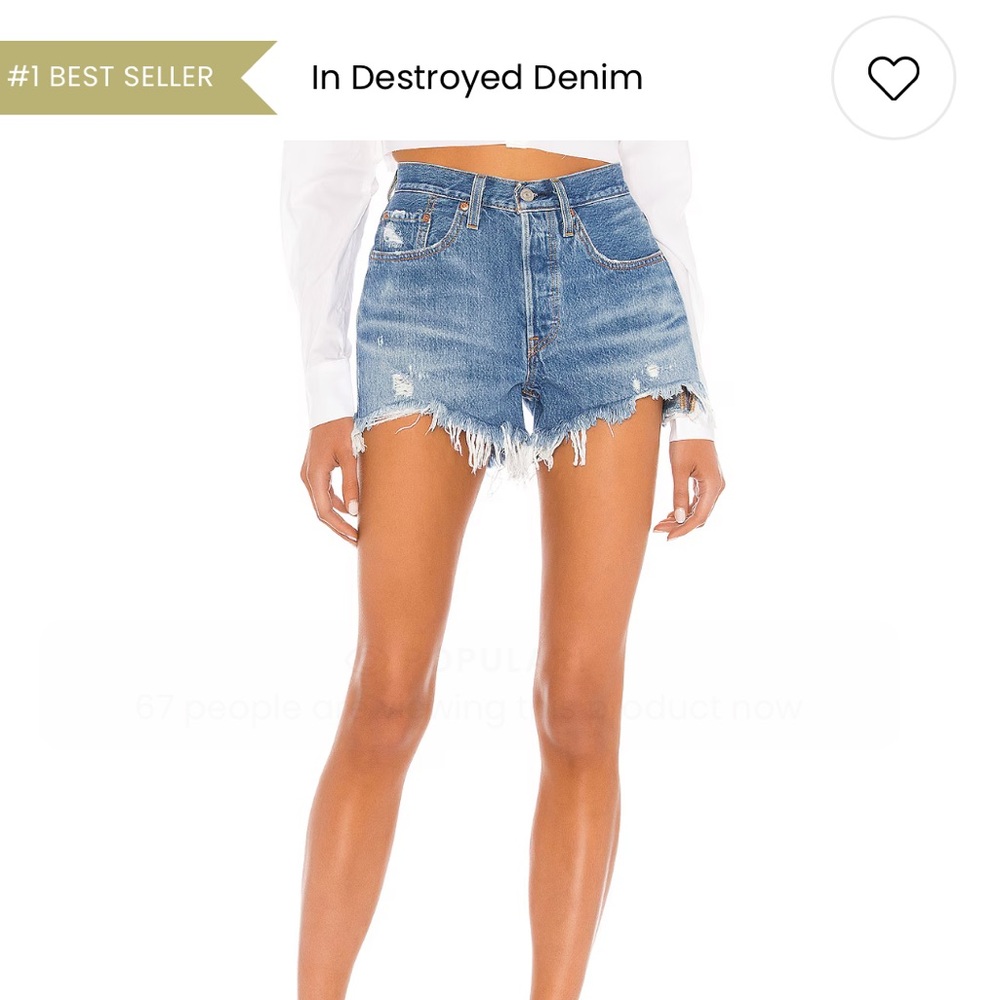 Levi’s (NWT) and Agolde both size 28 Blue Distressed Jean Shorts Raw Hem